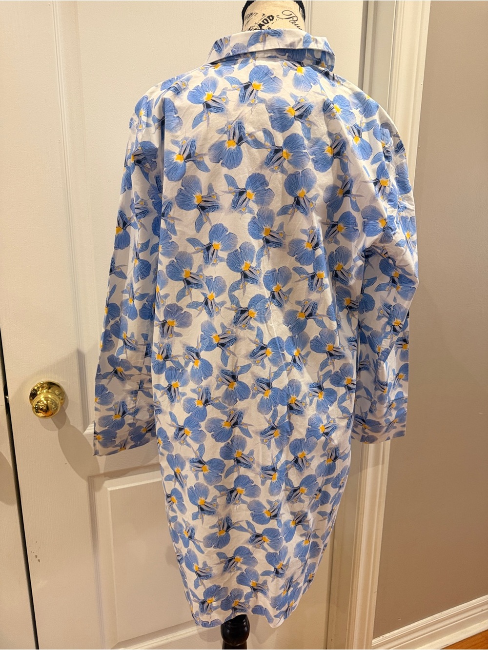 COS Blue and White Floral Shirt Dress with Yellow Accents - Picture 10 of 16